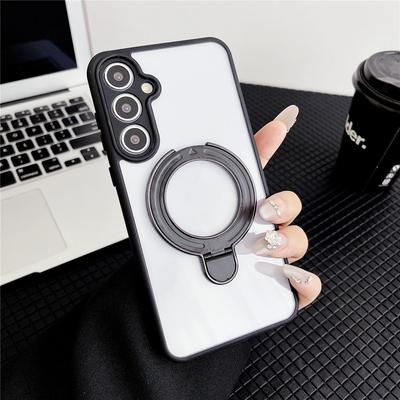 Luxuriöse magnetische Halterung Handyhülle für Samsung A53 A52 A32 A22 A12 A13 A23 A33 A02S A03S 4G 5G Transparente Acryl Ständer Rückseite