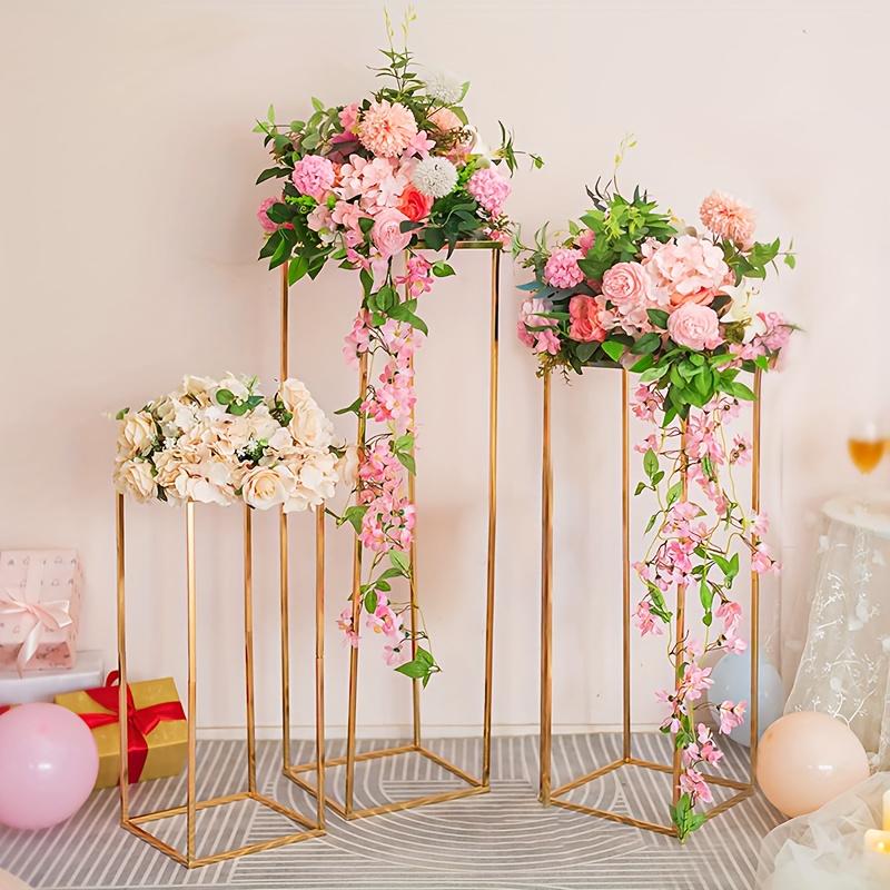 sea Shipping) 3-piece Set, Square Frame Flower Stand with Acrylic