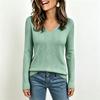Women's Casual V-Neck Pullover Long Sleeve Sweater for Everyday Wear