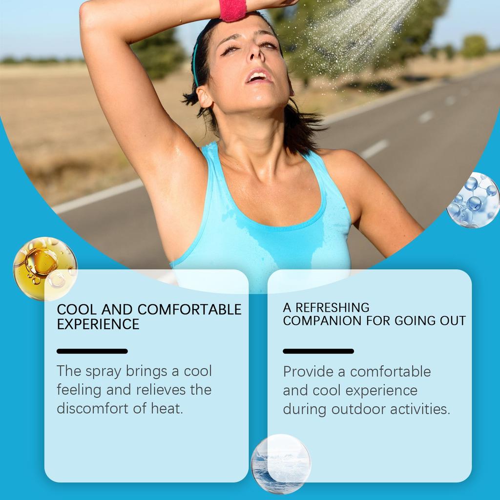 Cool Spray For Summer Outdoor Clothing: Refreshing, Cool And Non-Sticky, Physical Cold Sensation Cool Spray 50ml