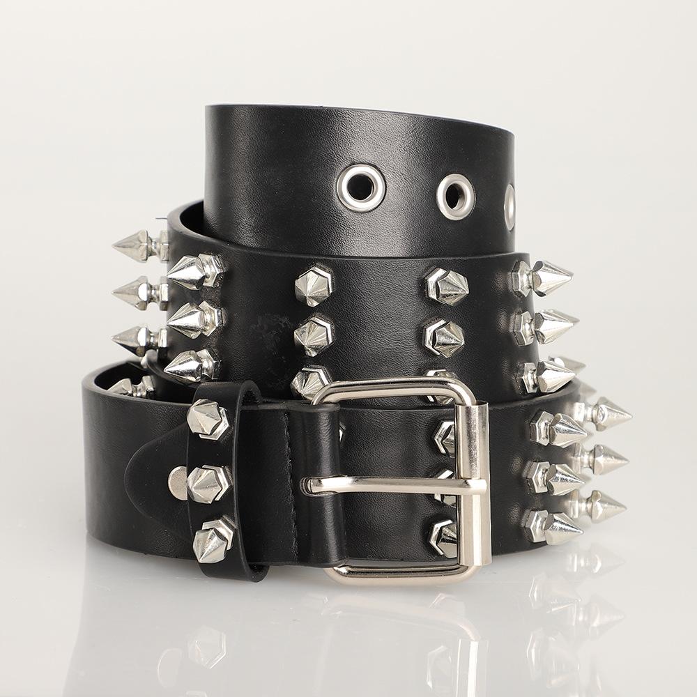 Pointed Bead Rivet Belt Women'S Heavy Metal Belt Men'S And Women'S Belt Punk Rock Belt