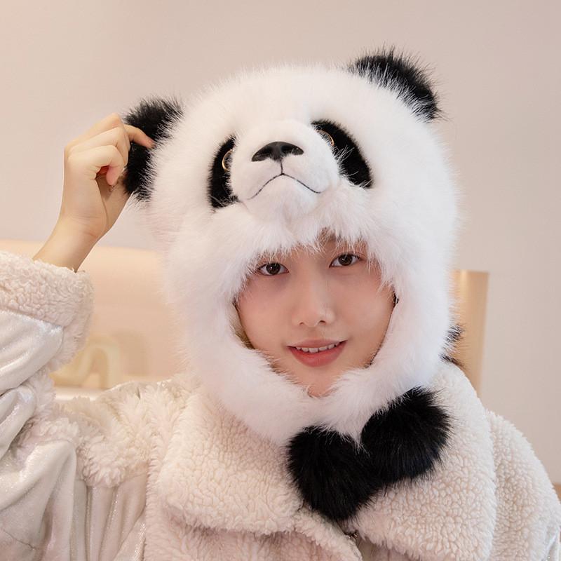Entzückende Panda Plüschmütze für Eltern und Kinder mit Winterwärme und Ohrenschutz