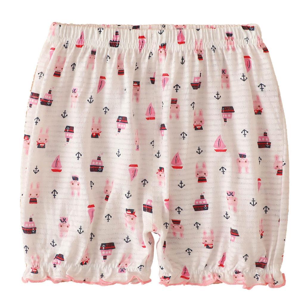 Sommer-Leggings und Pyjamashorts für Mädchen mit Blumenmuster aus Bambus-Baumwolle
