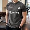 Men's American-Style Short Sleeve Workout T-Shirt, Cuffed Sleeves, Muscle-Enhancing, Stretchy, Heavyweight, Small Collar, Summer.