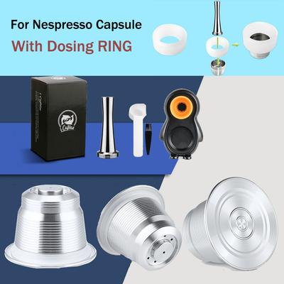 Capsula Caffè Ricaricabile Nespresso Pod Filtro Caffè Espresso in Acciaio Inossidabile con Pressino Capsula Riutilizzabile Articoli per Caffè