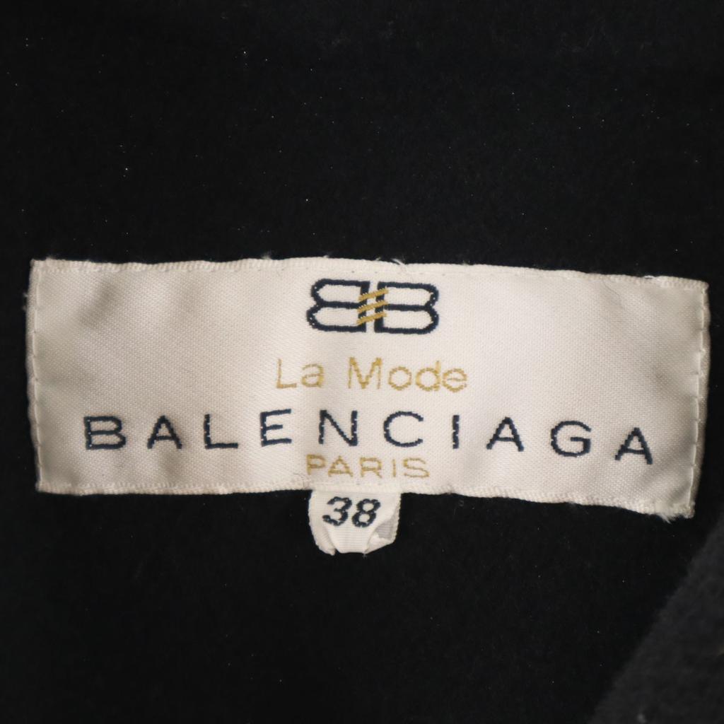 La Mode BALENCIAGA 90s Made In Japan Old Long Poncho 38 Black Cape Coat Women Used