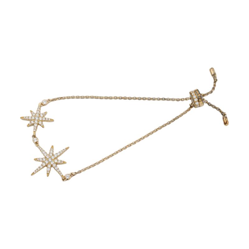 APM Monaco Two-pointed star shape 925 silver bracelet women s gold AB4030OXY
