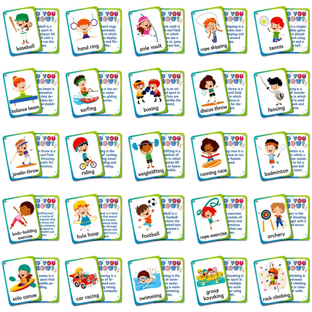 48 Children'S And Babies' Cognitive Early Education Cards Children'S Educational Sports Cognitive Enlightenment Picture Cards