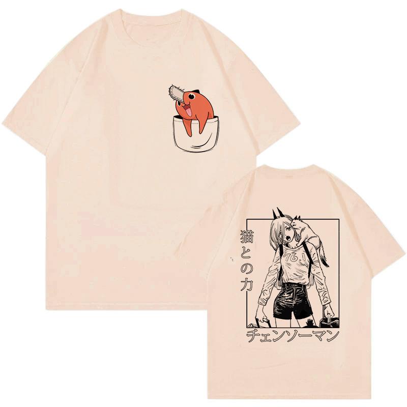 Unisex Mange Y2k Kleidung Japanischer Anime Chainsaw Man T-Shirt 90er Lustiges Pochita T-Shirt Makima Harajuku Grafik-T-Shirts Tops T-Shirt