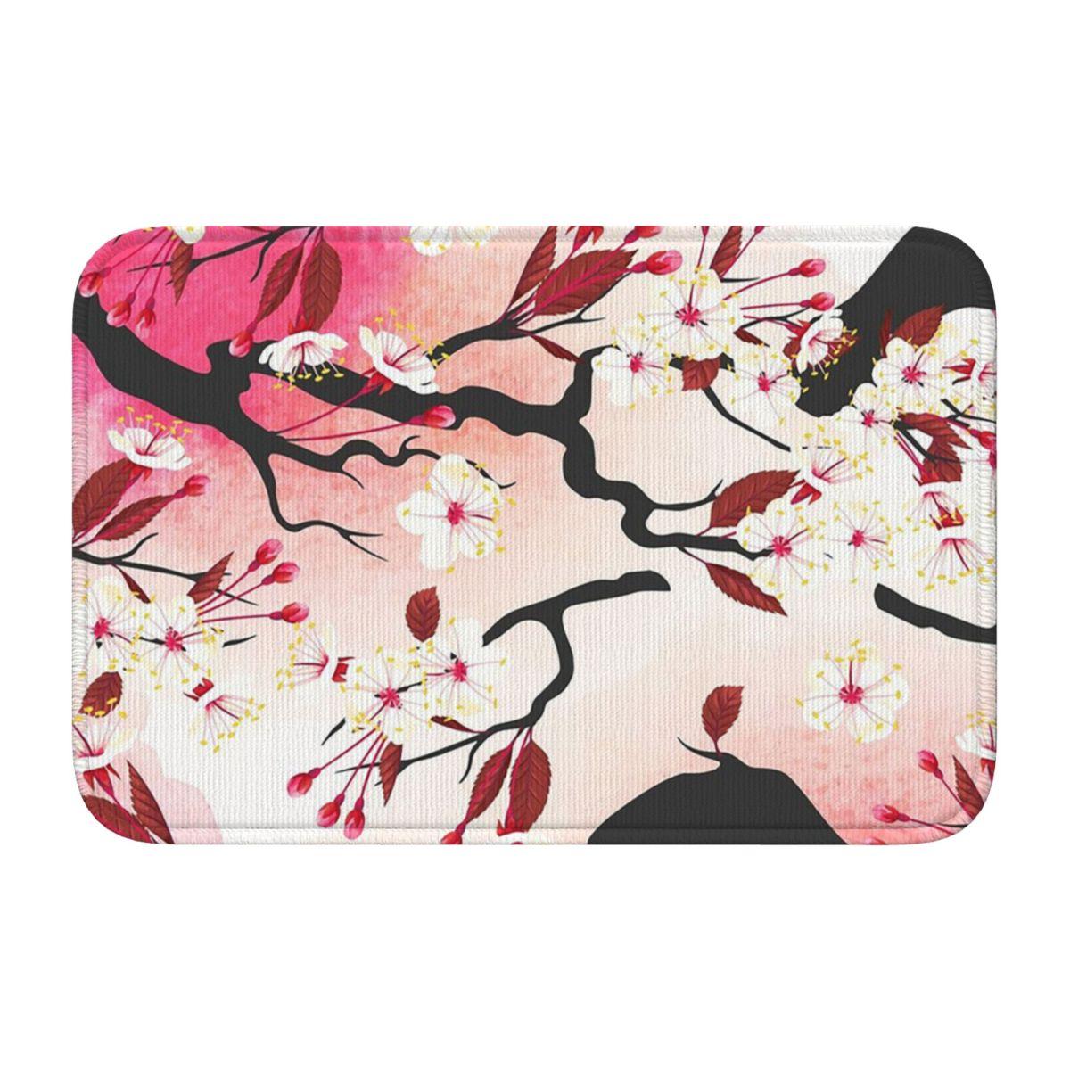 Bloeiende Sakuratak Kersenhout Japanse Bloem Deurmat Huis Vloermat Antislip Tapijt Kleed voor Woonkamer Voetmat Matten 40x60 cm