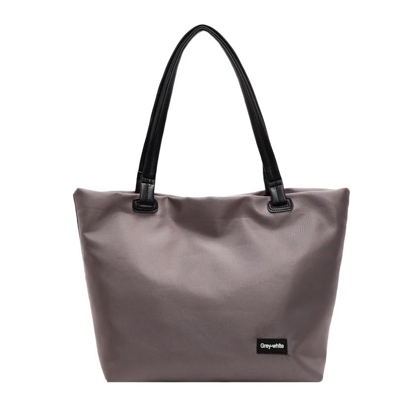 

Модная нейлоновая простая однотонная лаконичная женская сумка-тоут на молнии, универсальная, красивая, дизайнерская, легкая, сумка через плечо