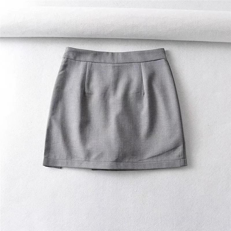 Summer 2024 High-Waist A-Line Midi Skirt with Slit - Women's Slimming, Anti-Exposure Bodycon Design