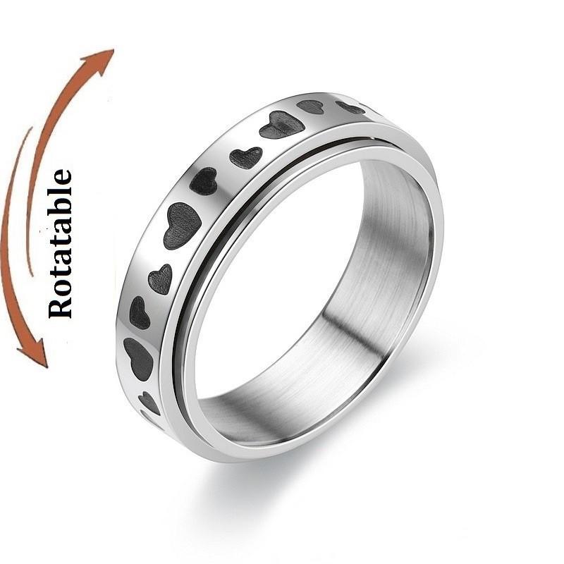 Copper Color Spinning Anxiety Rings for Men Women Star Moon Relaxing Ring 2025 Stainless Steel Anti Stress Rings Knuckle Zircon