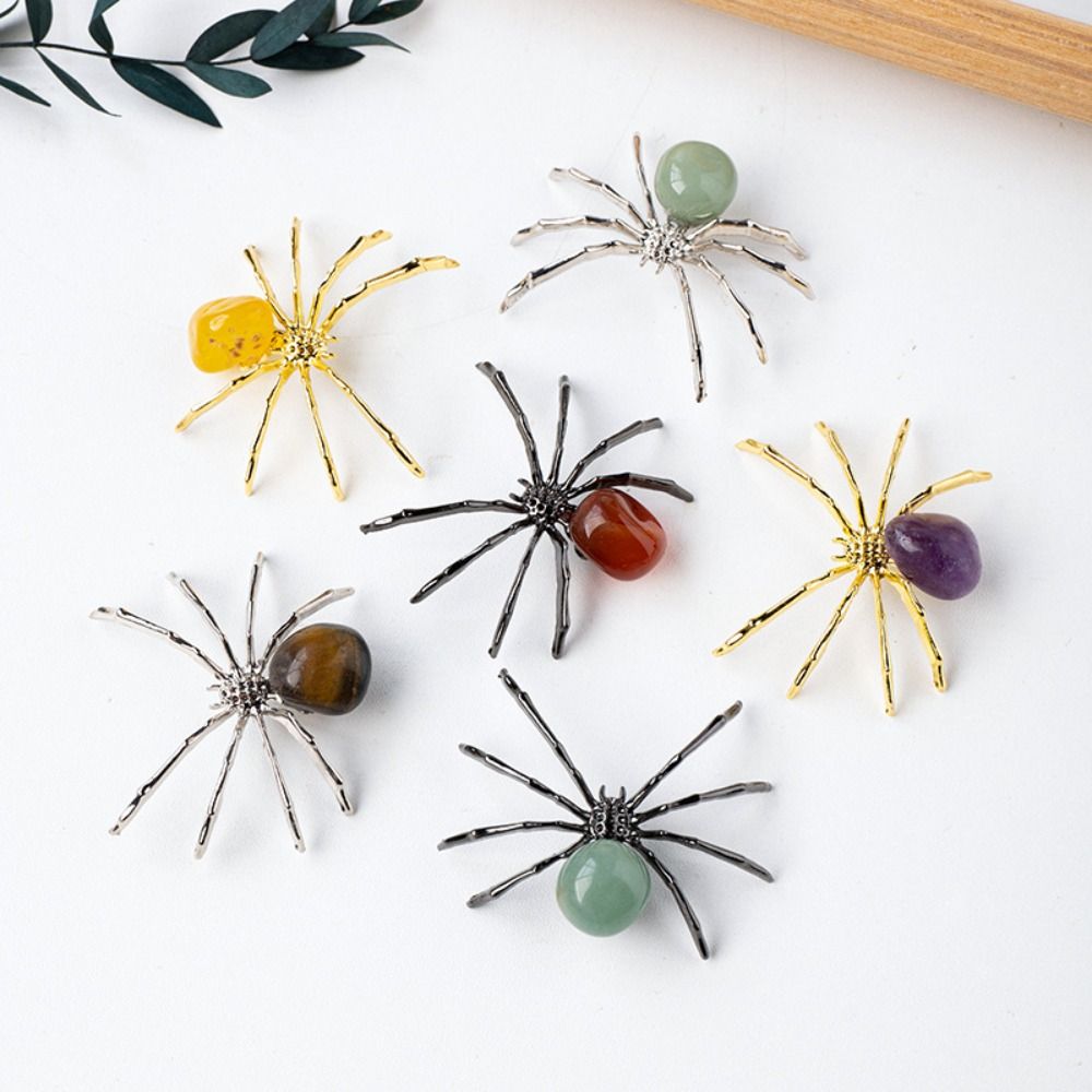 Colorful Crystal Spider Ornaments Spider Shape Home Decoration Spider Miniatures Spider Crystal Crafts Gift