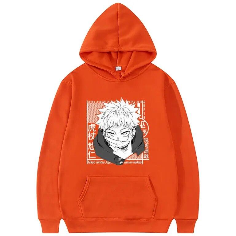 Japan Unisexga Style Jujutsu Kaisen Hoodie Itadori Yuji Pattern Print Hoodies Unisex Casual Fashion Hooded Women Harajuku Sweatshirt