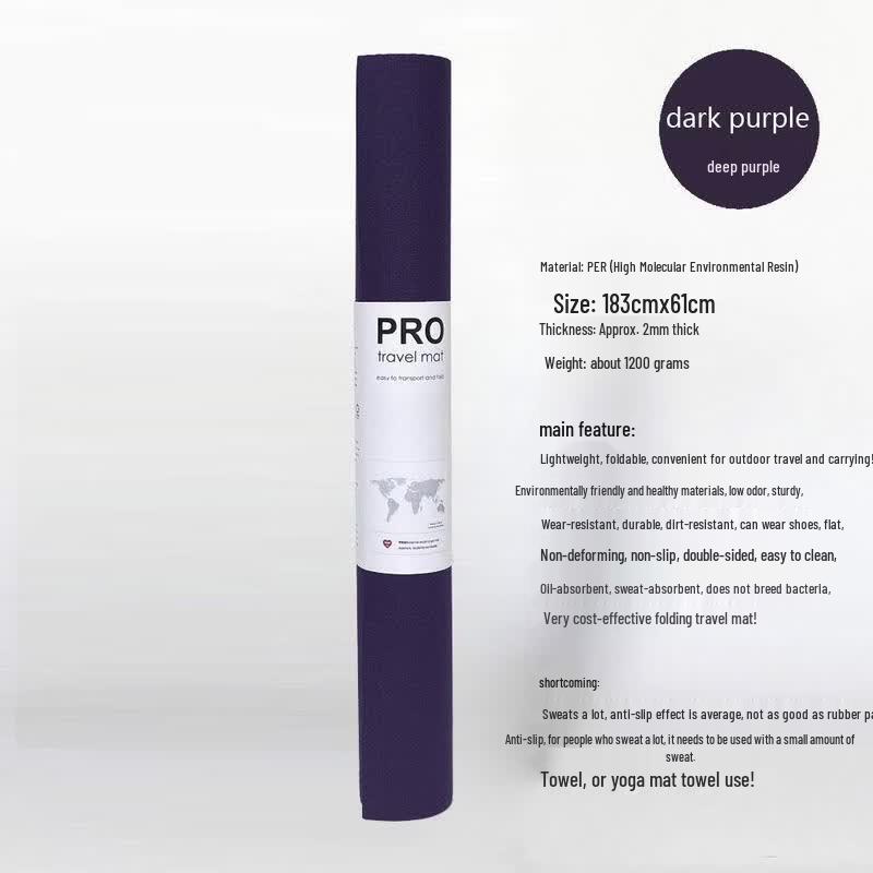 OEING Foldable Anti-Slip PVC Yoga Mat No Logo