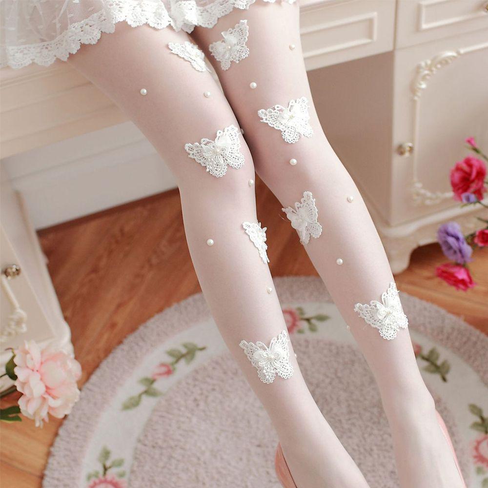 Buy Embroidery Tights Butterfly 