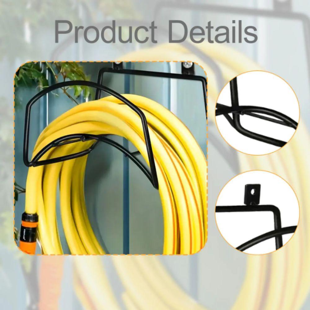 Multifunction Garden Hose Holder Detachable Iron Material Water Hose Stand Heavy Duty Decorative Design Wall Mount Bracket