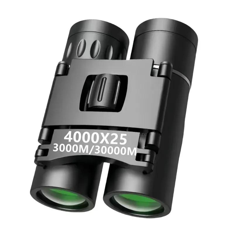 Portable 4000x25 Powerful Binoculars HD Zoom Long Range BAK4 Telescope Folding Low Light Binoculars for Hunting Camping
