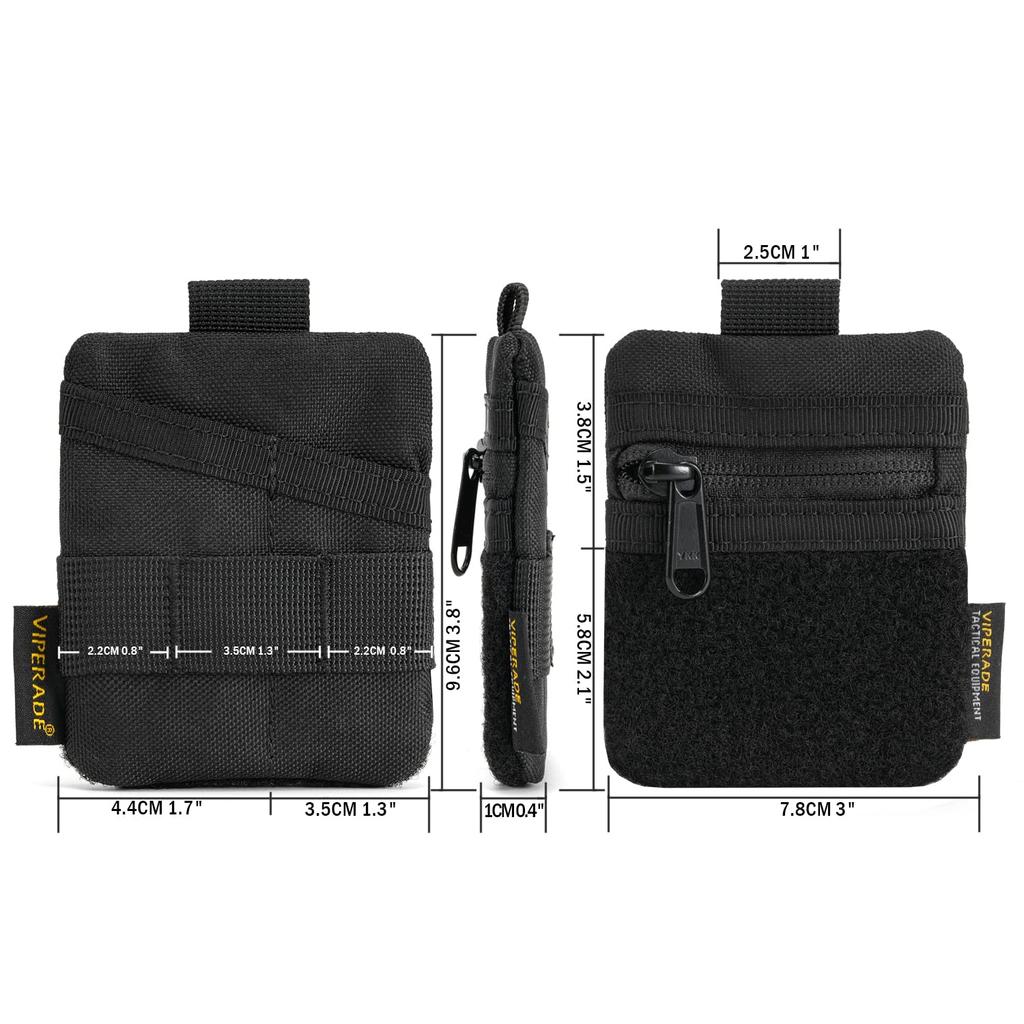 VIPERADE VE13 Mini EDC Small Pocket Organizer with DIY Patch EDC Knuckle Pocket Organizer for EDC and EDC Gear Pouch, Area, Men, Lighter, Coin,