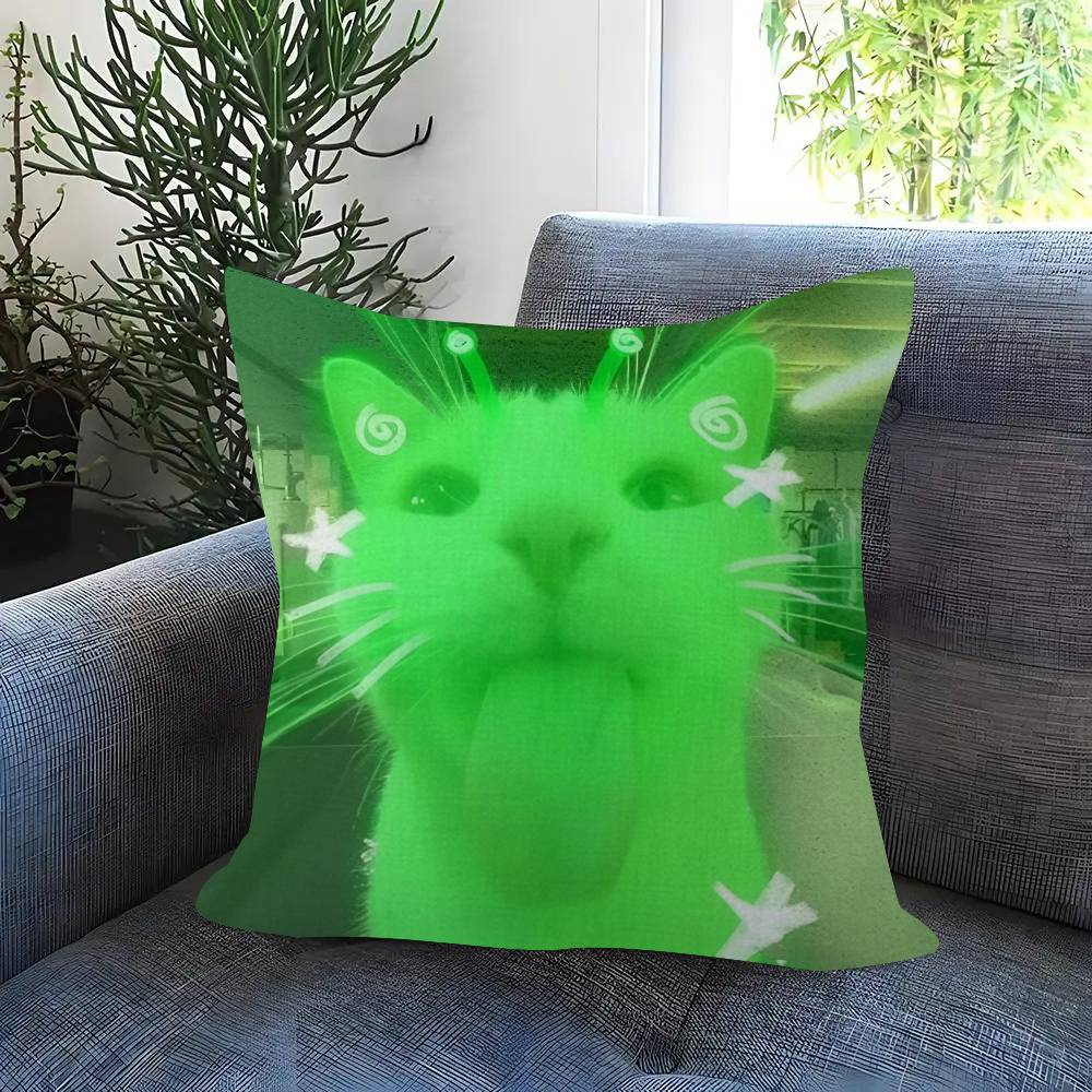 Cat Emoji Fun Art Pillow Covers Cartoon Sofa Decorative Home Doublesided Printing Short Plush Cute Cushion Cover