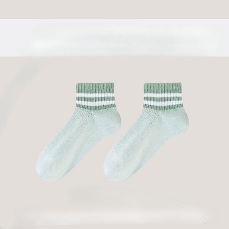 

Female Spring and Summer New Pure Cotton Match Color Breathable Mesh Sports Tube Socks 1 pair зелений