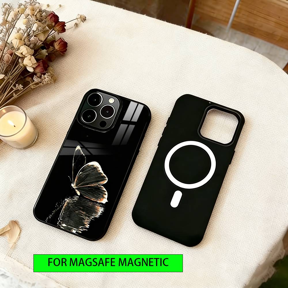 Beautiful butterfly Phone Case For iPhone17,16,15,14,13,12,11 Plus,Pro Magnetic For Magsafe Wireless Charging