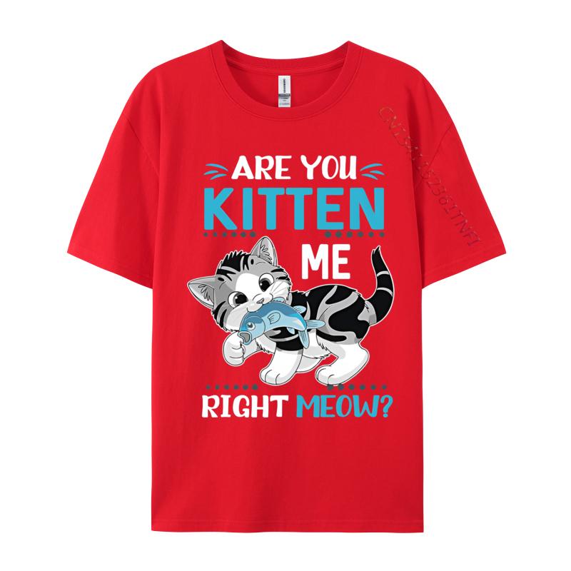 Are You Kitten Me Right Meow Funny Tshirts Plus Size Tops Anime Printed Tshirt Cotton Casual Brand T Shirt