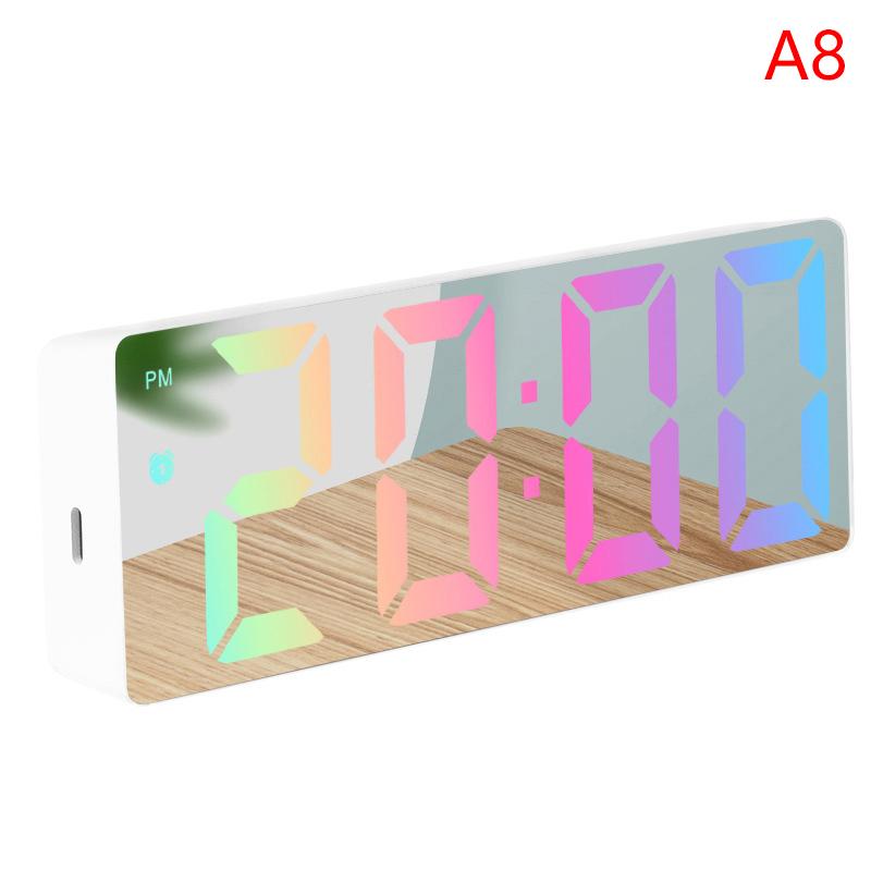 Simple Style Digital Clock LED Alarm Clock Bedroom Electronic Desktop Clock With Temperature Display Adjustable Brightness 12/24