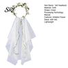 Kids Party Headwear Bridal Veil Lightweight Breathable White Tulle Headband with Bows Flowers Decor Children Versatile Hair Accessory