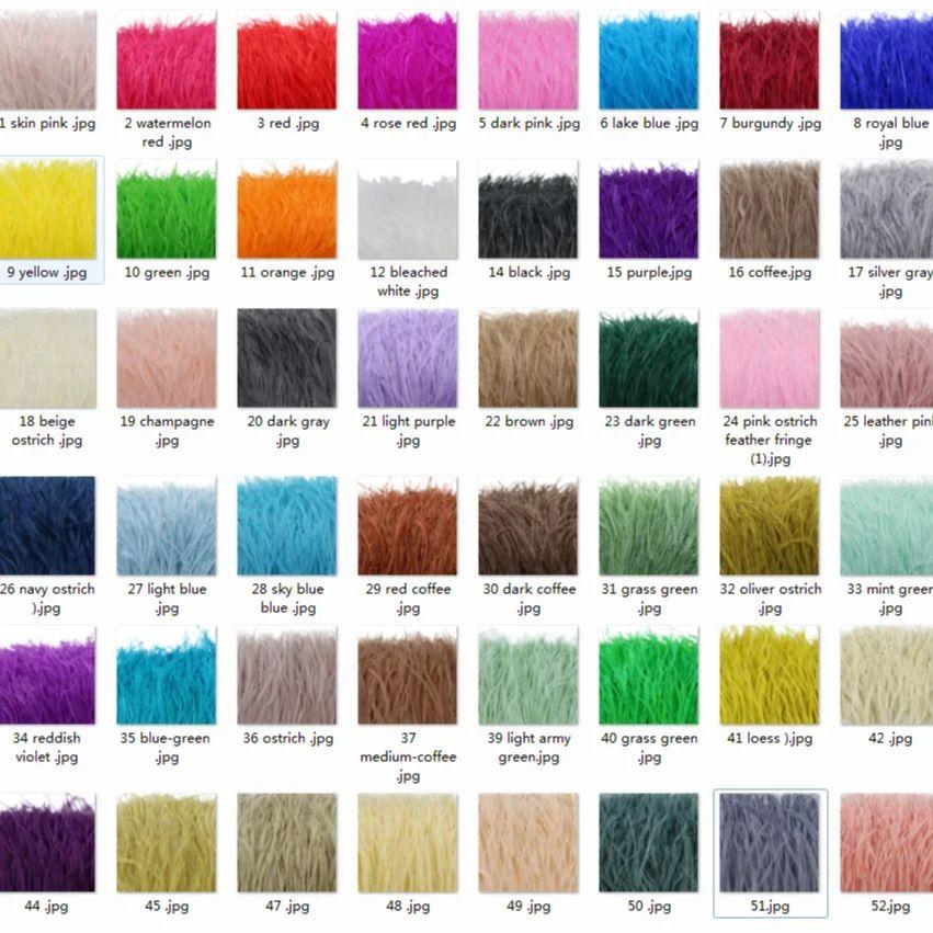 Dyed Ostrich Feather Trim Ribbon Fringe 6-8Cm Wedding  Decoration Fluffy Feathers Dress Sewing Clothing 1/5/10Meter  Plume Decor