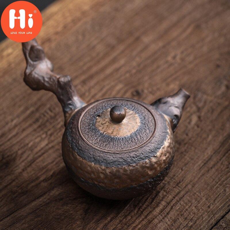 Hi Ceramic Antique Dead Wood Side Handle Teapot Portable Kettle Handmade Tea Pot Tea Cup Drinkware Kung Fu Tea Set