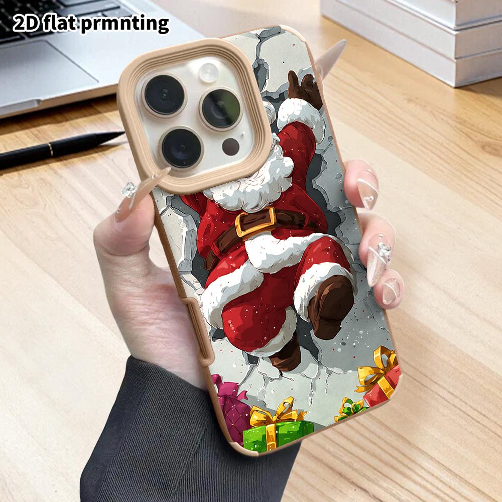 Phone case: 2D flat lambskin suitable for iPhone 18 17 16 15 14 13 Pro cases, cartoon comics, Christmas and Halloween gifts