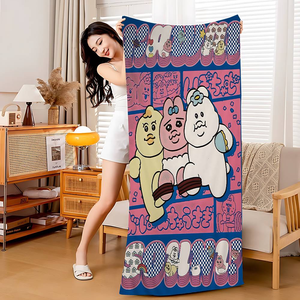 Popular Cute O-Opanchu U-Usagi Bath Towel Microfiber Soft Water Absorbing Breathable For Girl Kids Decorative Beach Towel