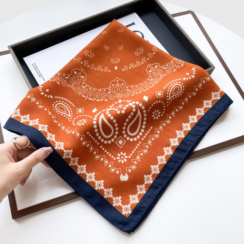 Four Seasons Versatile Cotton And Linen Scarf Retro Cashew Nut Printed Square Scarf Ladies Decorative Scarf Silk Scarf Premium Sense