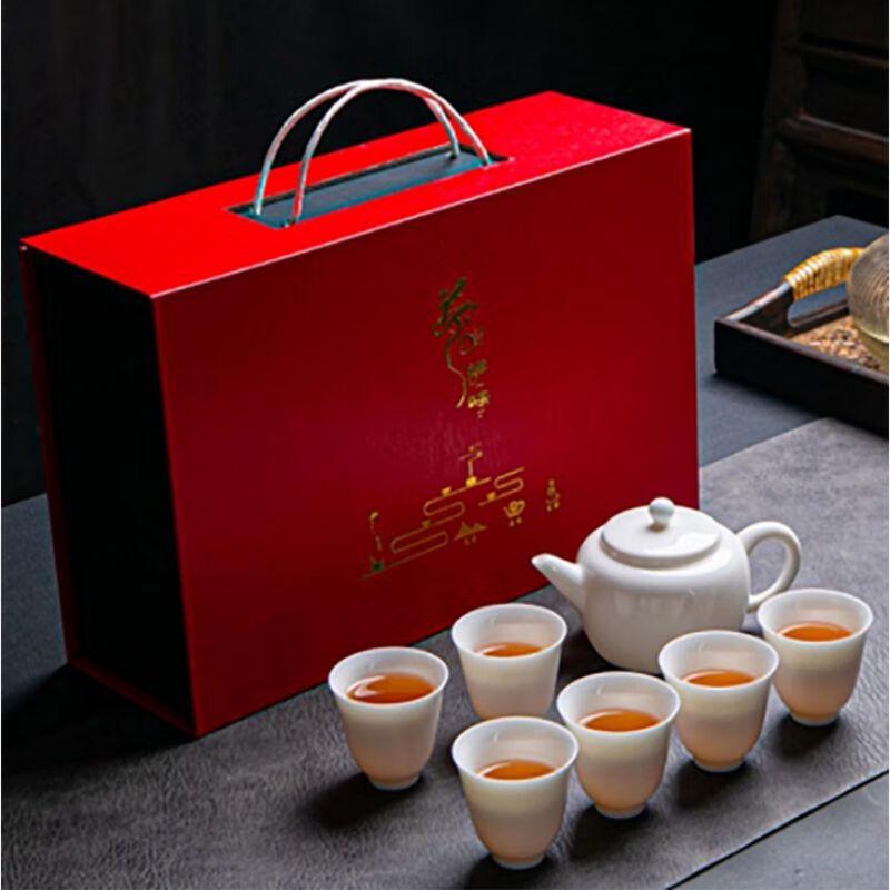Tuopai 7-Piece Glossy Mutton Fat Jade Porcelain Tea Set