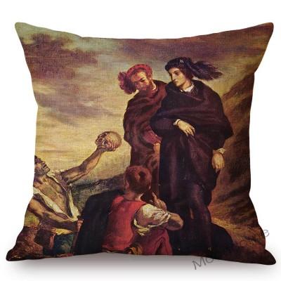 French Painter Eugene Delacroix Liberty Guiding The People Famous Oil Painting Home Decorative Pillow Case Sofa Cushion Cover