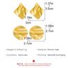 Stainless Steel Pleated Geometric Earrings For Women Girls Fashion Jewelry Trendy Vintage Women's Smooth Gold Color Stud Earring