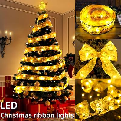 Lumini cu panglică cu zâne cu LED Decorație de Crăciun Ornament pentru pom de Crăciun Arce Lumini Snur Natal Natal Decor