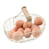 Kitchen Egg Storage Basket Creative Fruit Basket Retro Iron Multi Functional Vegetable Storage Container With Wooden Handle