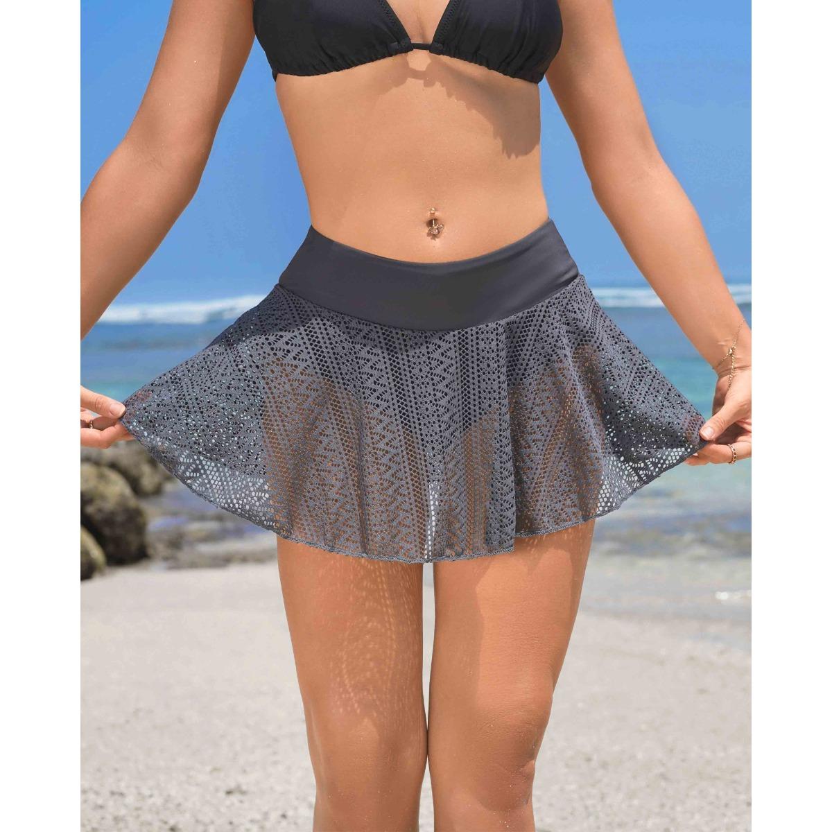 

Женские шорты для плавания Charmleaks, юбка-танкини с высокой талией, шорты для купания, размер S-XL XL серый