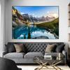 Canvas Poster Modern Art Lake Light Mountain Color Mountain Water Painting Beautiful Scenery Living Room Home Decoration Wall Art Home Decoration