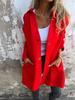 2025 Women's Solid Color Hooded Casual Jacket with Single-Breasted Design