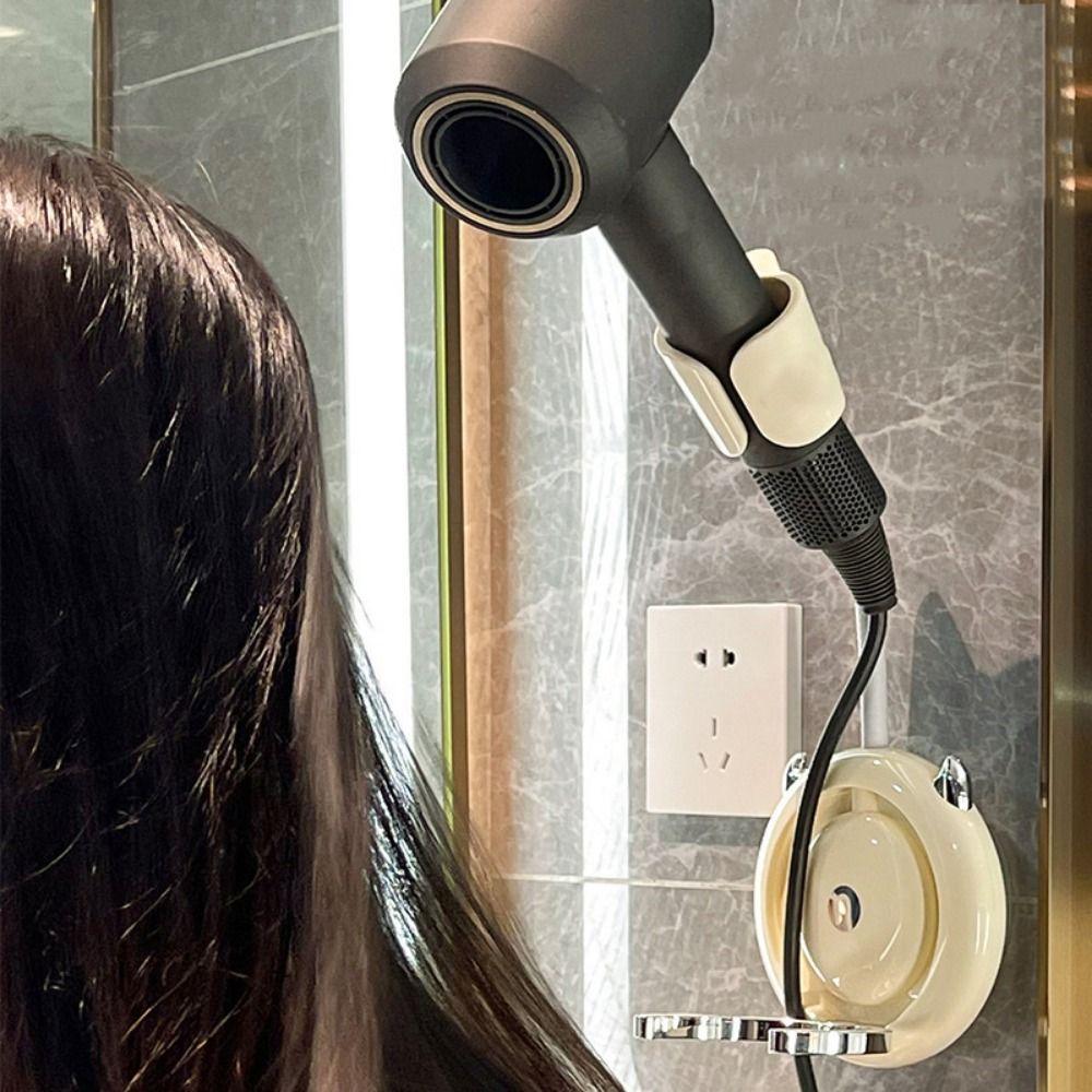 Wall-Mounted Hair Dryer Fixer 360° Adjustable Bathroom Storage Rack Hair Dryer Organizer  Dormitory