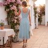 Women Sleeveless Polka Dot Style Midi Dress Elegant A Line Fit and Flare Lightweight Summer Dress for Daily Wear