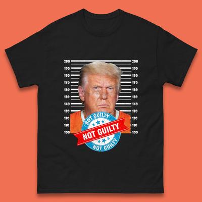 Donald Trump Police Mugshot Photo Not Guilty President DJT Arrest US Presidential Elections Trump Support Mens Tee Top