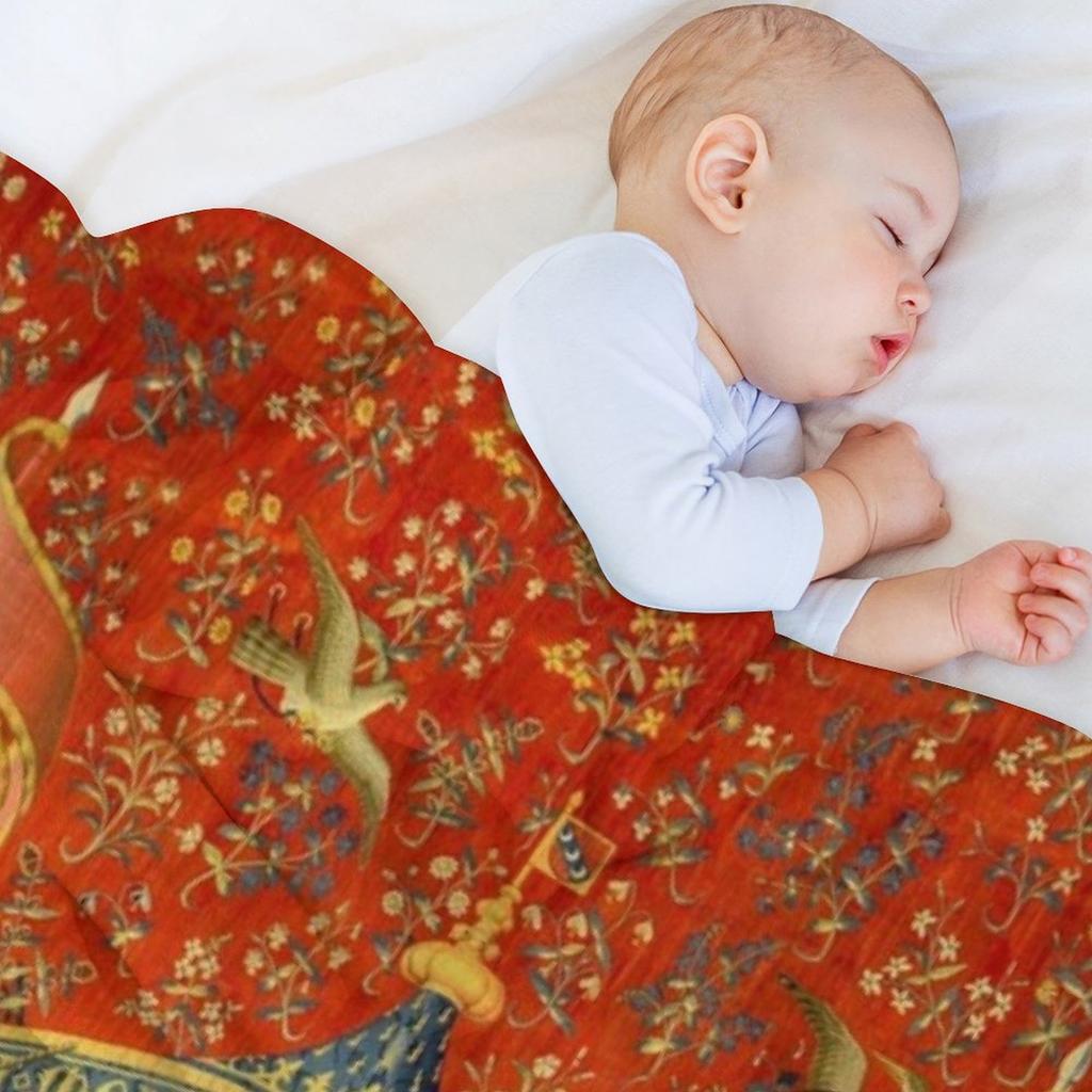 Lady and the Unicorn Medieval Tapestry Throw Blanket Luxury St Bed Plaid Bed Plush Blankets