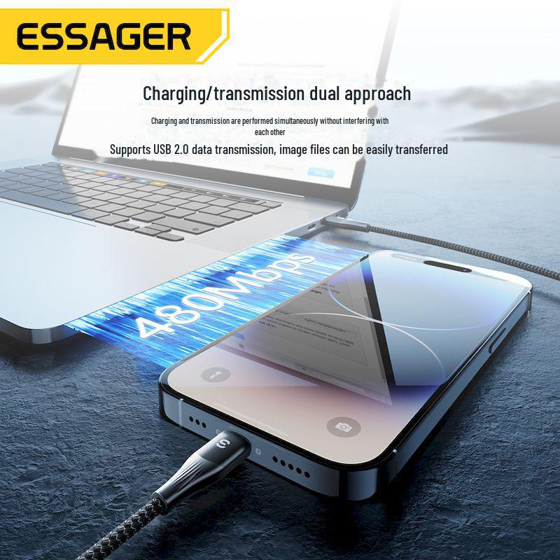 ESSAGER 29W PD Fast Charging Cable for iPhone 14 & Tablets