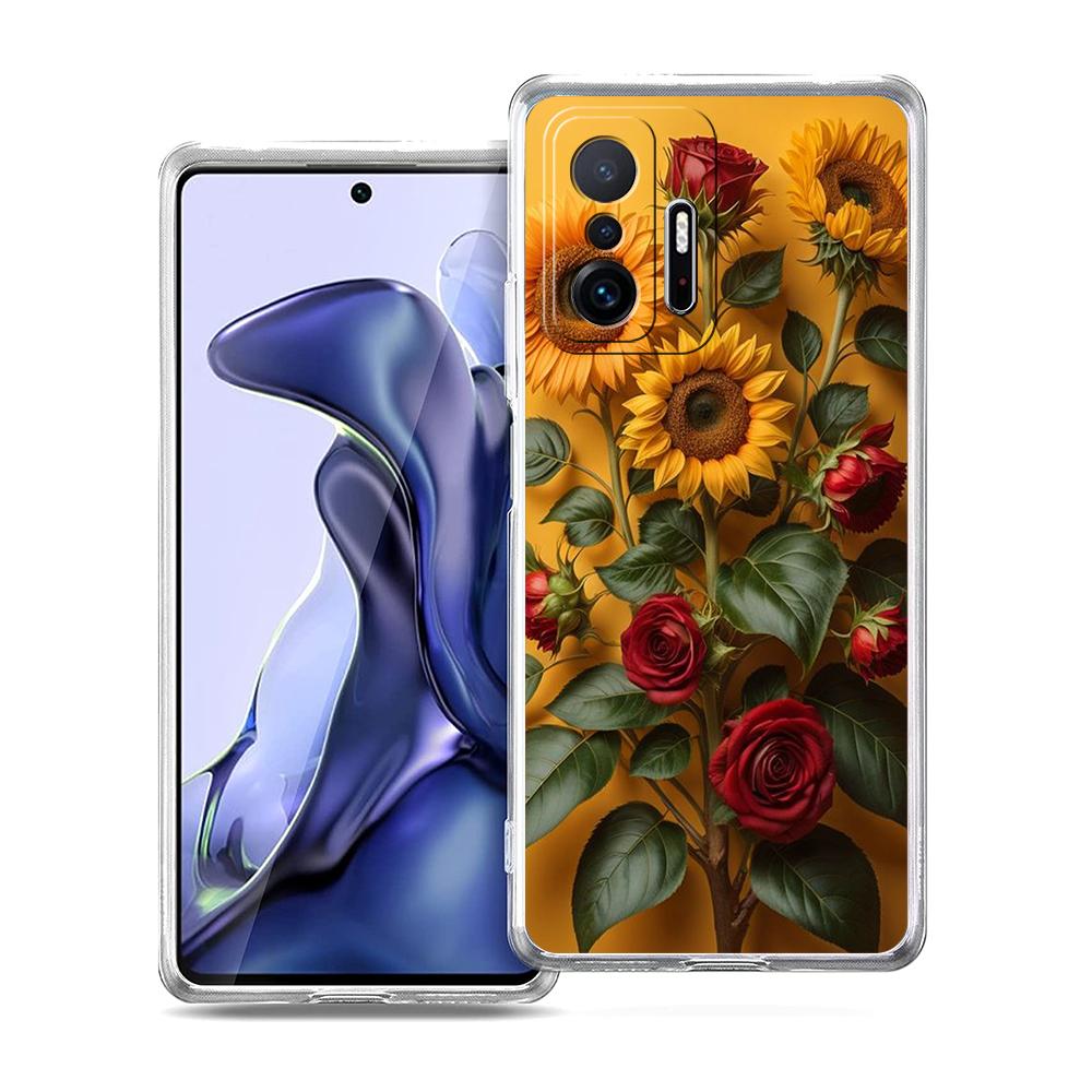 Sunflower Phone Case for Xiaomi Mi Poco F3 X3 X4 GT NFC M3 M4 11 Ultra 12 11X 11i Pro Lite 5G Soft Transparent Cover Capas Bags