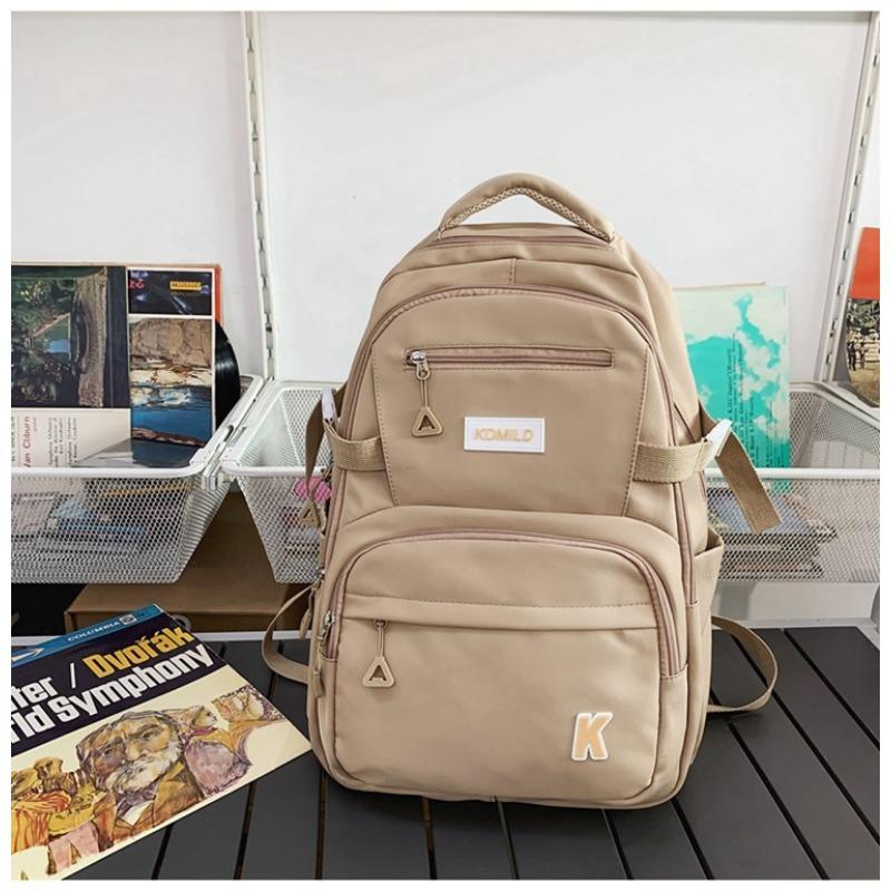 School Bag New High Value Cool Solid Color Backpack Couple Simple Lightweight Mountaineering Large Capacity Backpack